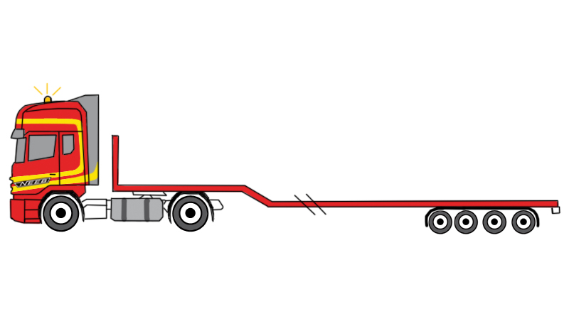 low bed semi trailer extensible