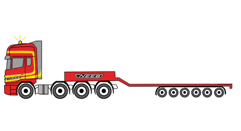 Low bed semi trailer extensible